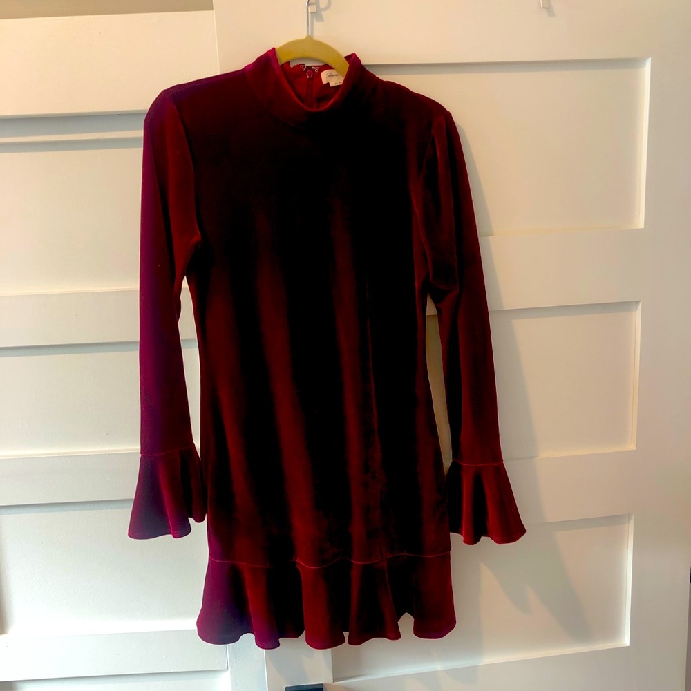 Perfect red velvet winter dress